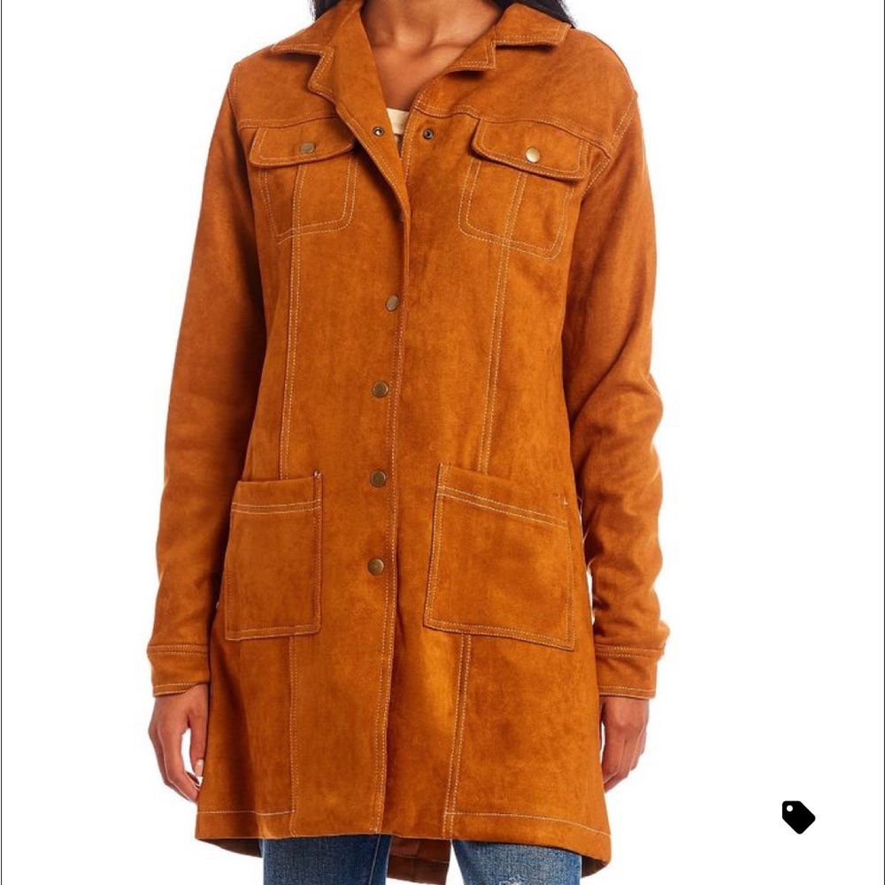 NWT ~ Chelsea & Violet long suede coat